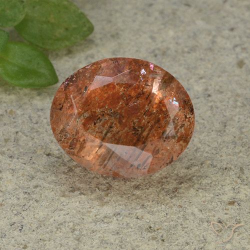 4.33 ct Orange Sunstone, 11.6 x 9.7 mm Oval Cut From India, Photo A
