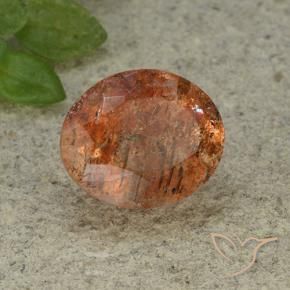 4.33 ct Orange Sunstone Stone, Natural Sunstone in Oval Facet Shape for Sale