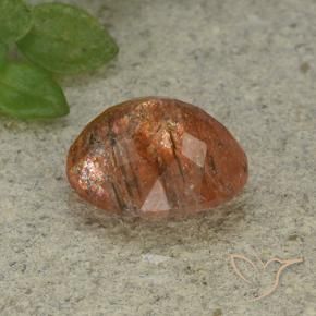 Sunstone Gemstone in 12 x 10 mm (calibrated) Size for Sale, Sunstone Stone in Medium Orange Color
