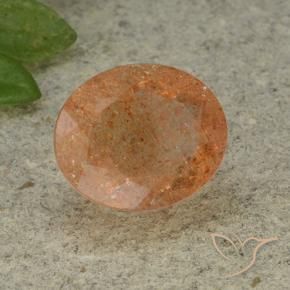 5.32 ct Orange Sunstone Stone, Natural Sunstone in Oval Facet Shape for Sale