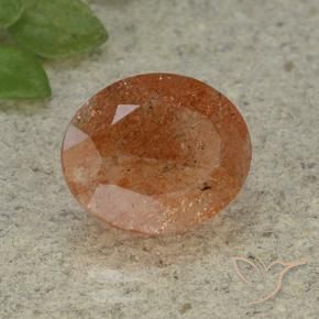 4.34 ct Orange Sunstone Stone, Natural Sunstone in Oval Facet Shape for Sale