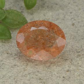 Medium Orange Солнечный Камень Камень - 3.5ct Фасетный Овал (ID: 493869)