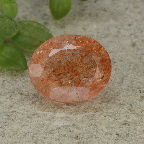 Medium Red Sunstone Gem - 3.7ct Oval Facet (ID: 493870)