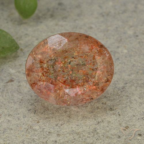 4.87ct Natural Medium Orange Sunstone, Oval, Translucent