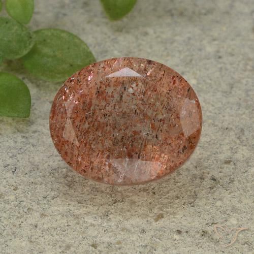 5.46ct Natural Medium Orange Sunstone, Oval, Translucent