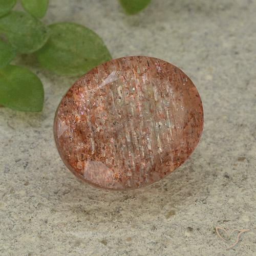 5.46 ct Orange Sunstone Stone, Natural Sunstone in Oval Facet Shape for Sale