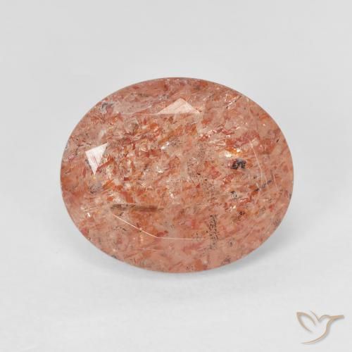 Piedra del Sol Naranja Ovalada de 11,9 x 10,1mm de India, peso de 4.62 ct, piedra preciosa natural No tratado en Translúcido Clarity, Piedra del Sol Forma ovalada de 1 pieza - Color: Naranja pomelo, dureza Mohs de 6 - 6.5, Photo A