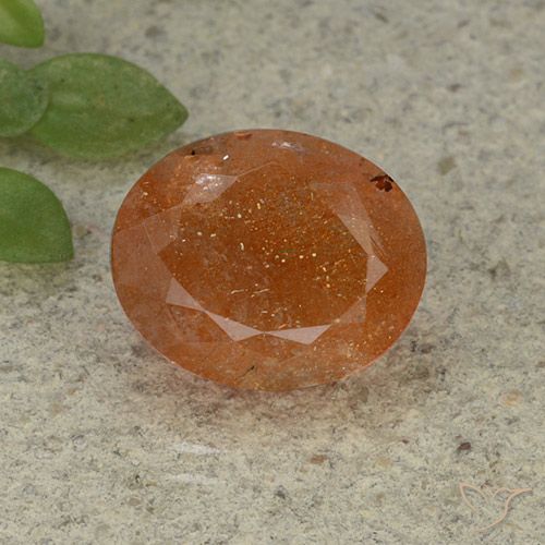 5.04ct Natural Warm Orange Sunstone, Oval, Translucent