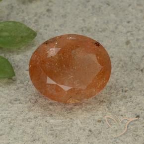 5.04 ct Orange Sunstone Stone, Natural Sunstone in Oval Facet Shape for Sale