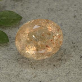 Cantaloupe Orange Солнечный Камень Камень - 5.2ct Фасетный Овал (ID: 493876)