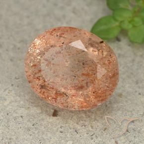 5.04 ct Orange Sunstone Stone, Natural Sunstone in Oval Facet Shape for Sale