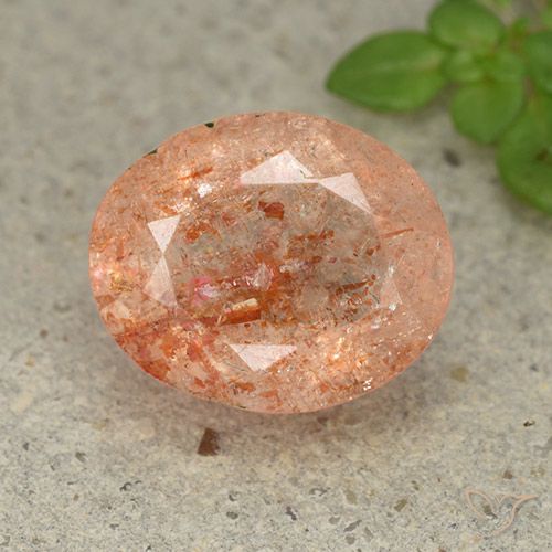3.89ct Natural Light Orange Sunstone, Oval, Translucent