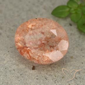 3.89 ct Orange Sunstone Stone, Natural Sunstone in Oval Facet Shape for Sale