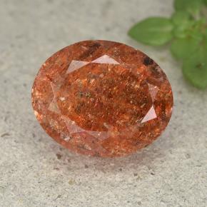 Medium Red Sunstone Gem - 4.2ct Oval Facet (ID: 493899)