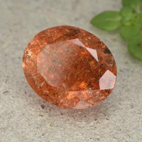 4.20 ct Red Sunstone Stone, Natural Sunstone in Oval Facet Shape for Sale