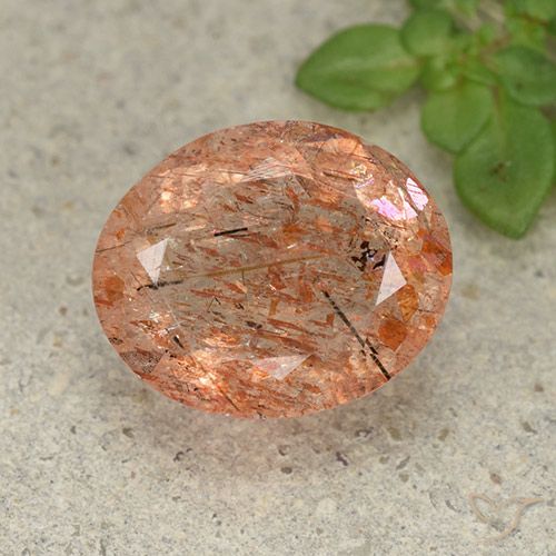 4.60ct Natural Reddish Orange Sunstone, Oval, Translucent