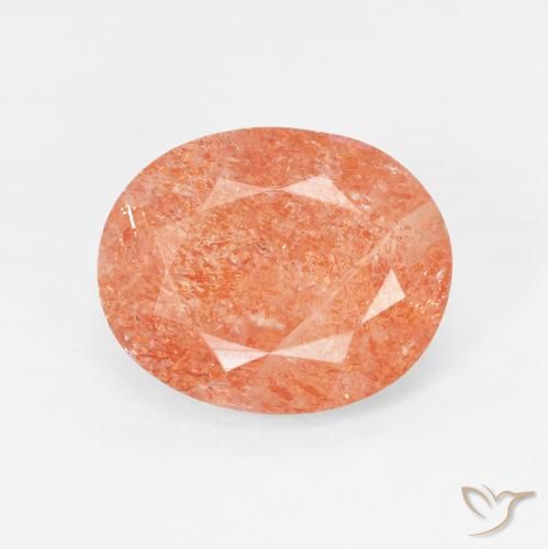 3.87ct Natural Medium Orange Sunstone, Oval, Translucent