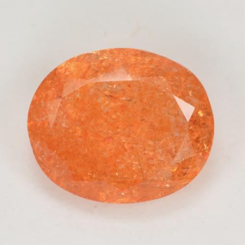 Темно-оранжевый Солнечный Камень Камень - 4.6ct Фасетный Овал (ID: 494194)