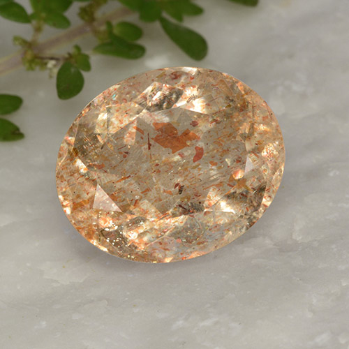 12,2 x 10,2mm Eliolite o pietra del sole arancione Ovale sfaccettato dall'India, peso di 5,14 ct, pietra preziosa naturale non trattati in purezza Translucent, Eliolite o pietra del sole 1pz - il colore è Arancione chiaro, durezza Mohs di 6 - 6,5, Photo A