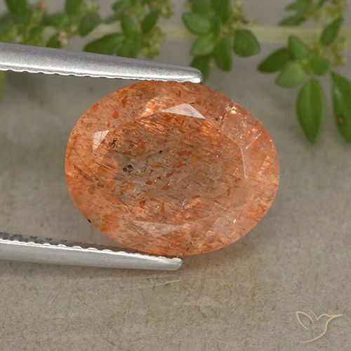 4.72ct Natural Medium Orange Sunstone, Oval, Translucent