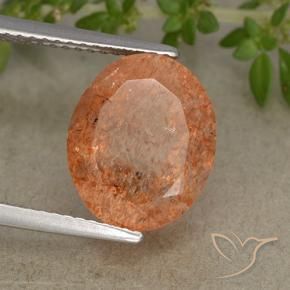 4.72 ct Orange Sunstone Stone, Natural Sunstone in Oval Facet Shape for Sale