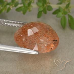 Sunstone Gemstone in 12 x 10 mm (calibrated) Size for Sale, Sunstone Stone in Medium Orange Color