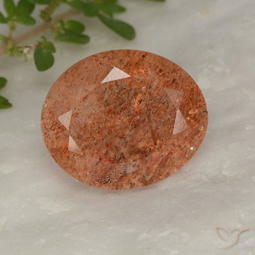 4.20ct Natural Grapefruit Orange Sunstone, Oval, Translucent