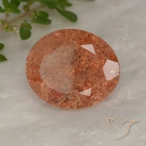 4.20 ct Orange Sunstone Stone, Natural Sunstone in Oval Facet Shape for Sale