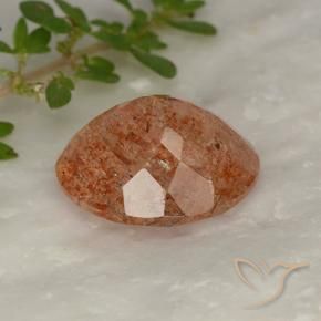 Sunstone Gemstone in 12 x 10 mm (calibrated) Size for Sale, Sunstone Stone in Grapefruit Orange Color