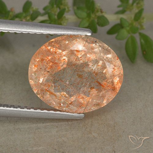 4.83ct Natural Light Orange Sunstone, Oval, Translucent, Photo A