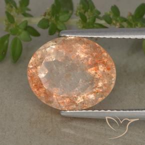 4.83 ct Orange Sunstone Stone, Natural Sunstone in Oval Facet Shape for Sale