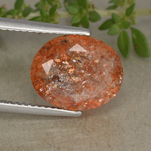 Piedra del Sol Naranja Forma ovalada de 4.31 ct de India, dimensión 11,9 x 9,8mm, piedra preciosa natural No tratado, claridad Translúcido, Piedra del Sol de 1 pieza en color Naranja pomelo, dureza Mohs de 6 - 6.5, Photo A