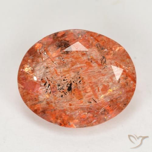 3.69ct Natural Medium Orange Sunstone, Oval, Translucent