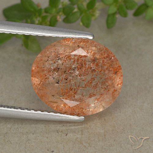 Piedra del Sol Naranja Forma ovalada de 11,8 x 10mm de India, peso de 3.9 ct, piedra preciosa natural No tratado en claridad Translúcido, Piedra del Sol de 1 pieza - Color: Naranja rojizo, dureza Mohs de 6 - 6.5, Photo A