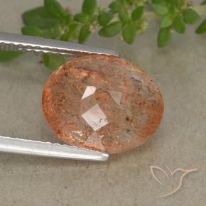 Sunstone Gemstone in 12 x 10 mm (calibrated) Size for Sale, Sunstone Stone in Reddish Orange Color
