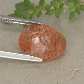 Sunstone Gemstone in 12 x 10 mm (calibrated) Size for Sale, Sunstone Stone in Grapefruit Orange Color