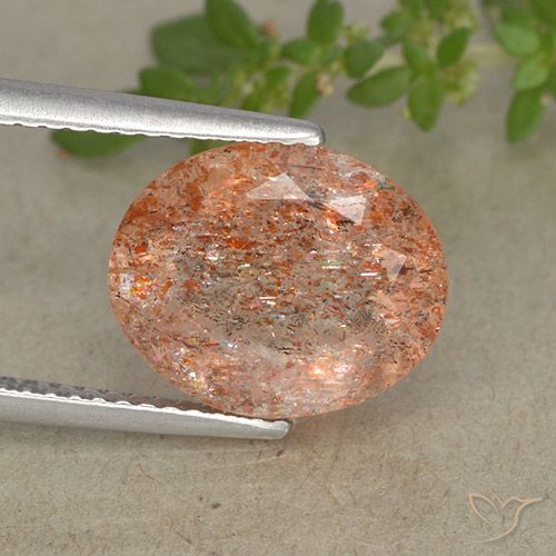 Piedra del Sol Naranja Ovalada de 12 x 9,8mm de India, peso de 3.73 ct, piedra preciosa natural No tratado en Translúcido Clarity, Piedra del Sol Forma ovalada de 1 pieza - Color: Naranja jengibre, dureza Mohs de 6 - 6.5, Photo A