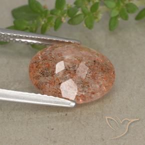 Sunstone Gemstone in 12 x 10 mm (calibrated) Size for Sale, Sunstone Stone in Ginger Orange Color