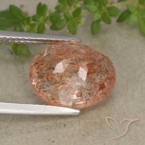 Sunstone Gemstone in 12 x 10 mm (calibrated) Size for Sale, Sunstone Stone in Medium-Light Orange Color