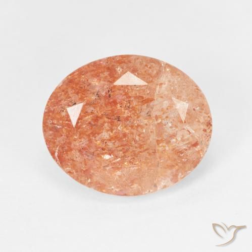 4.38ct Natural Medium Light-Orange Sunstone, Oval, Translucent, Photo A