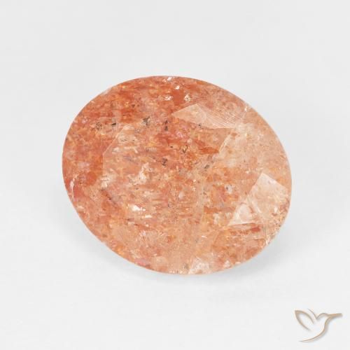 4.38 ct Orange Sunstone Stone, Natural Sunstone in Oval Facet Shape for Sale