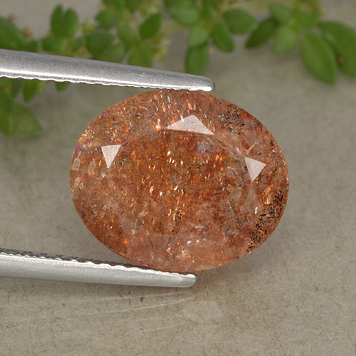 12,1 x 10 mm 毫米印度椭圆形橙黃日光石,重 4,19 克拉,天然宝石,半透明 净度,1 日光石 - 颜色为柚子橙,莫氏硬度为 6 - 6,5, Photo A
