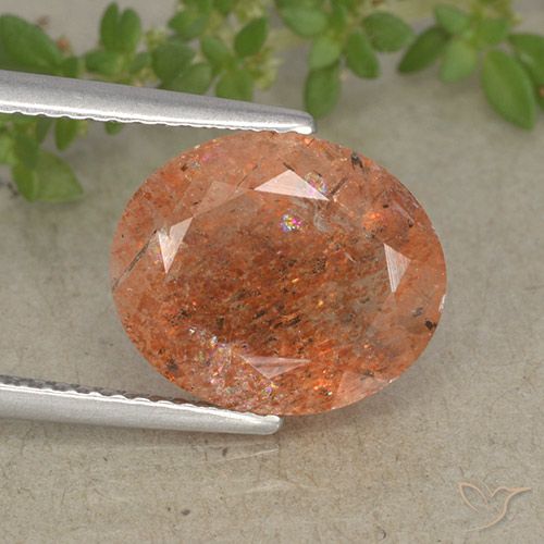 Pietra solare arancione da 4,32 ct, taglio ovale da 12,1 x 10,2 mm dall'India, Photo A