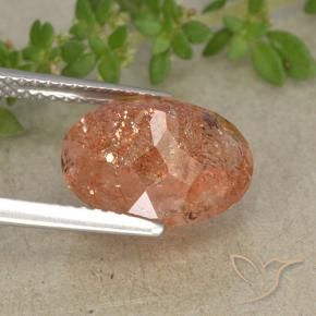 Sunstone Gemstone in 12 x 10 mm (calibrated) Size for Sale, Sunstone Stone in Medium Orange Color