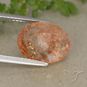Sunstone Gemstone in 12 x 10 mm (calibrated) Size for Sale, Sunstone Stone in Reddish Orange Color