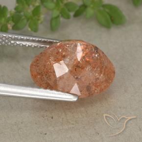 Sunstone Gemstone in 12 x 10 mm (calibrated) Size for Sale, Sunstone Stone in Grapefruit Orange Color