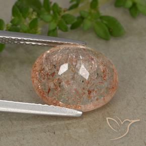 Sunstone Gemstone in 12 x 10 mm (calibrated) Size for Sale, Sunstone Stone in Light Tiger Orange Color