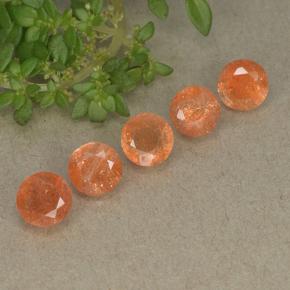 2.73 ctw Orange Sunstone Stones, Natural Sunstone in Round Facet Shape for Sale