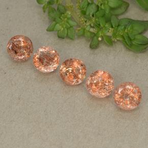 2.55 ctw Orange Sunstone Gemstones, Sunstone Gems in Round Facet Shape for Sale.