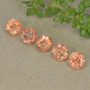 2.47 ctw Orange Sunstone Gemstones, Sunstone Gems in Round Facet Shape for Sale.